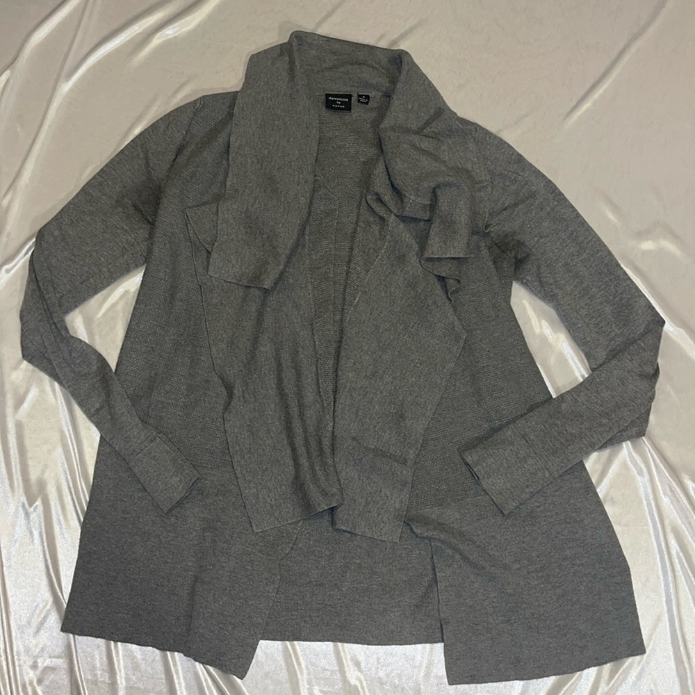 Grey Waffleknit Cardigan